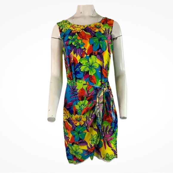Hilo Hattie Dresses & Skirts - Vintage Hilo Hattie Sz M Hawaiian Tropical Floral Print Wrap Dress Multicolor